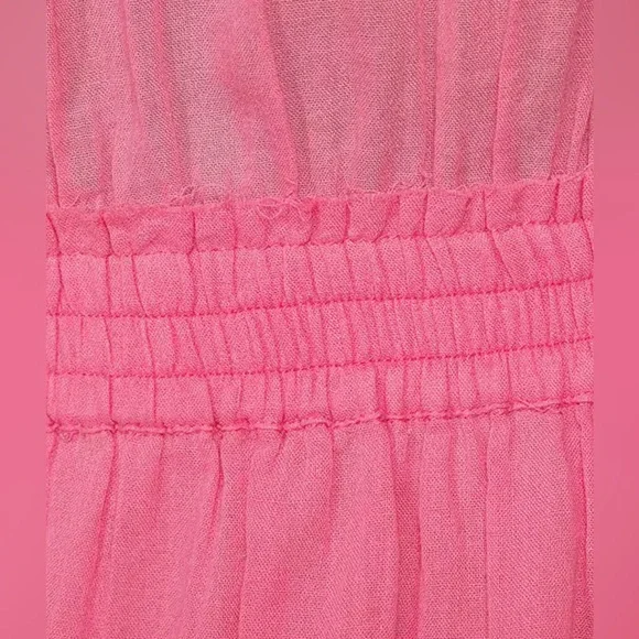 Chelsea & Violet Cassia Guaze Square Neck Ruffle Hem Romper, Pink, MED NWT - Picture 3 of 6